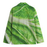 Green Cabbage Leaf Print Men's Blazer