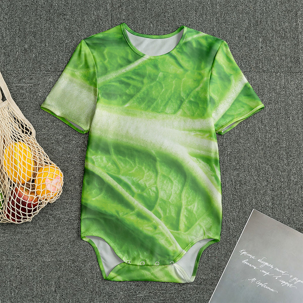 Green Cabbage Leaf Print Men's Bodysuit