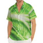 Green Cabbage Leaf Print Men's Deep V-Neck Shirt