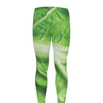 Green Cabbage Leaf Print Men's leggings