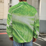 Green Cabbage Leaf Print Men's Shirt Jacket