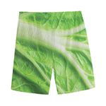 Green Cabbage Leaf Print Men's Sports Shorts