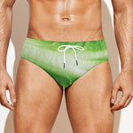 Green Cabbage Leaf Print Men's Swim Briefs