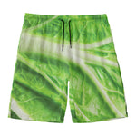 Green Cabbage Leaf Print Men's Swim Trunks