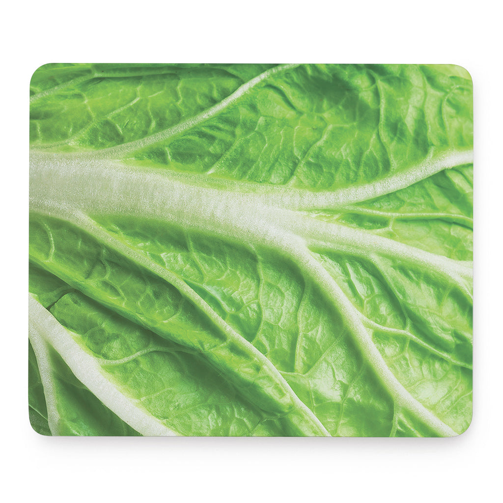 Green Cabbage Leaf Print Mouse Pad