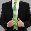 Green Cabbage Leaf Print Necktie