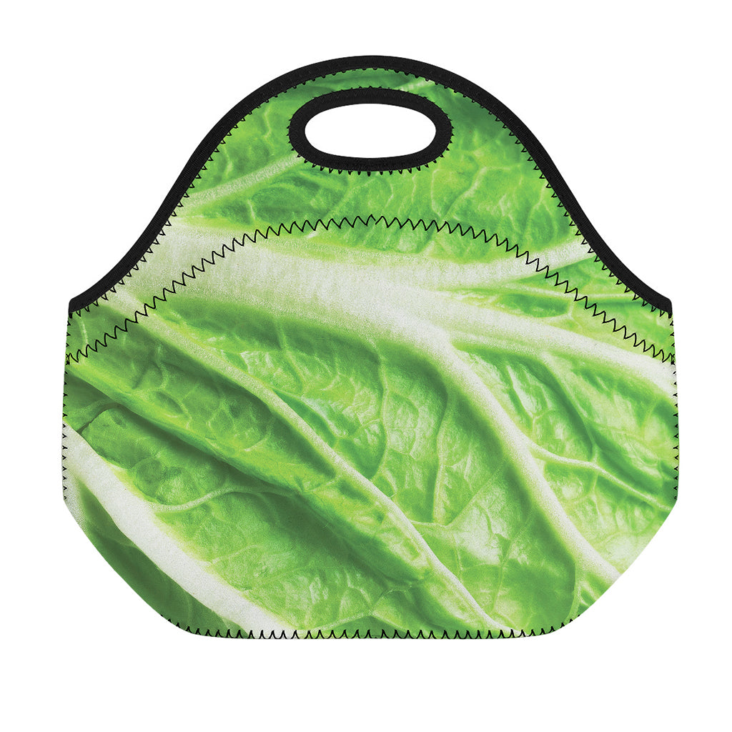 Green Cabbage Leaf Print Neoprene Lunch Bag