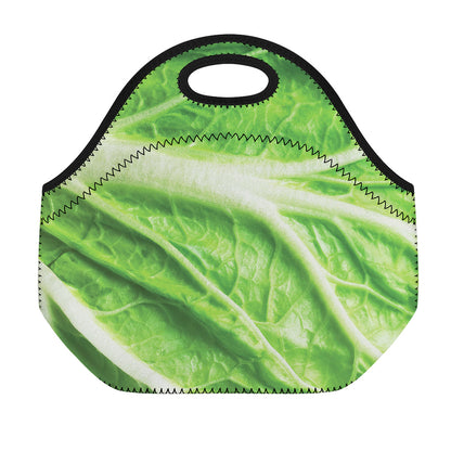 Green Cabbage Leaf Print Neoprene Lunch Bag
