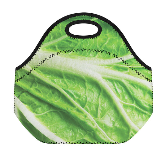 Green Cabbage Leaf Print Neoprene Lunch Bag