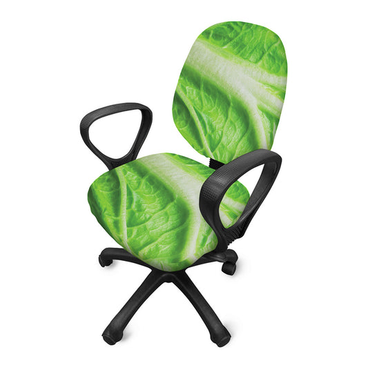 Green Cabbage Leaf Print Office Chair Cover