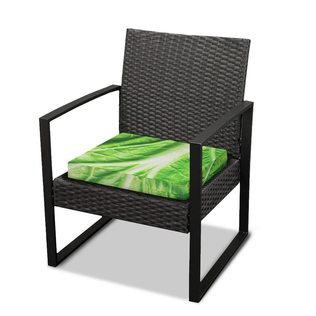 Green Cabbage Leaf Print Outdoor Seat Cushion Cover