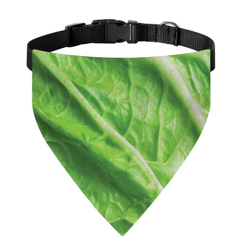 Green Cabbage Leaf Print Over The Collar Dog Bandana