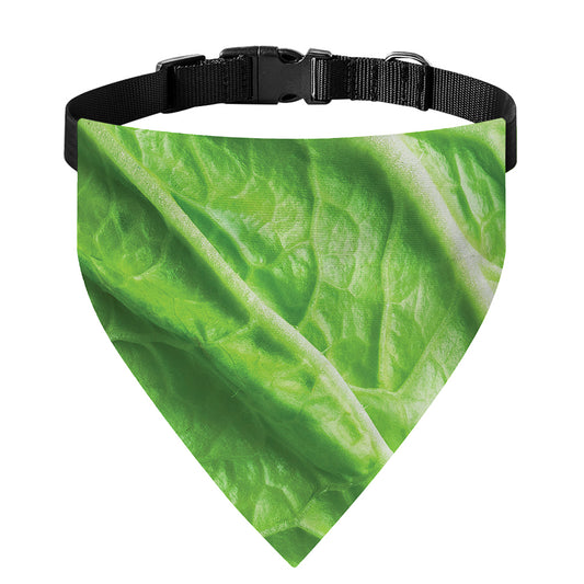 Green Cabbage Leaf Print Over The Collar Dog Bandana