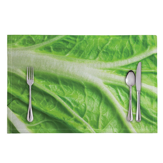 Green Cabbage Leaf Print Placemat