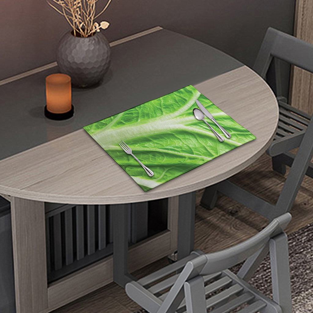 Green Cabbage Leaf Print Placemat