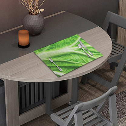 Green Cabbage Leaf Print Placemat