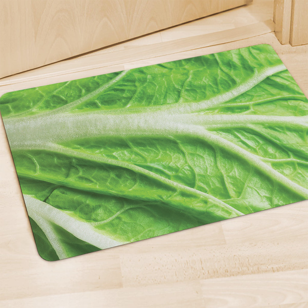 Green Cabbage Leaf Print Polyester Doormat