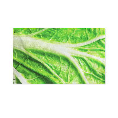 Green Cabbage Leaf Print Polyester Flag