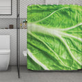 Green Cabbage Leaf Print Polyester Shower Curtain