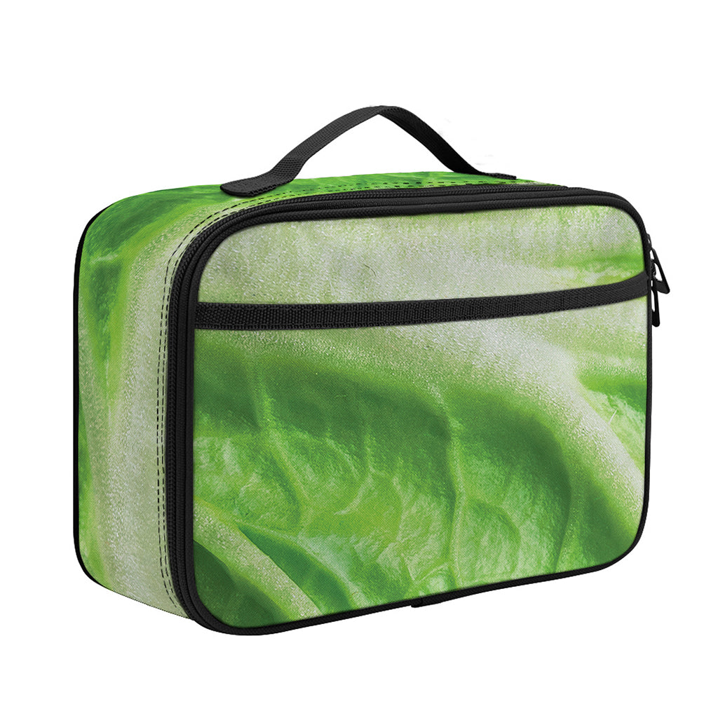 Green Cabbage Leaf Print Portable Lunch Bag