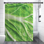 Green Cabbage Leaf Print Premium Shower Curtain
