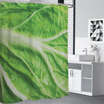 Green Cabbage Leaf Print Premium Shower Curtain