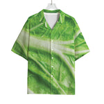 Green Cabbage Leaf Print Rayon Hawaiian Shirt