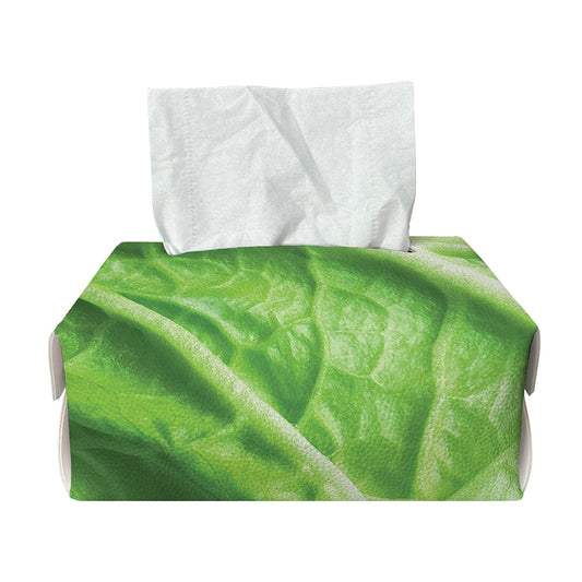 Green Cabbage Leaf Print Rectangle Tissue Box Cover
