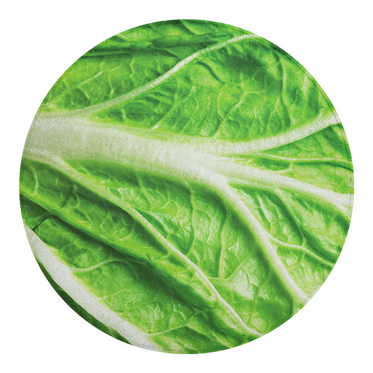 Green Cabbage Leaf Print Round Blanket
