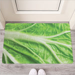 Green Cabbage Leaf Print Rubber Doormat