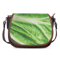 Green Cabbage Leaf Print Saddle Bag