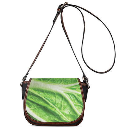 Green Cabbage Leaf Print Saddle Bag