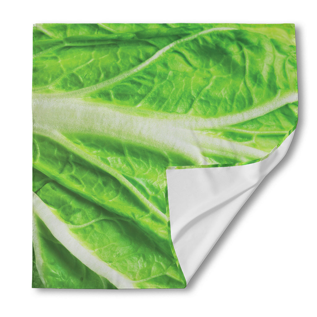 Green Cabbage Leaf Print Silk Bandana