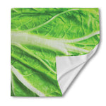 Green Cabbage Leaf Print Silk Bandana