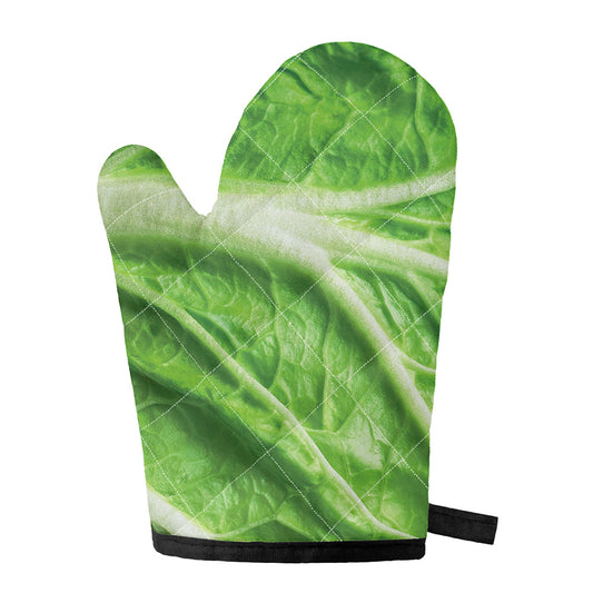 Green Cabbage Leaf Print Single Oven Mitt