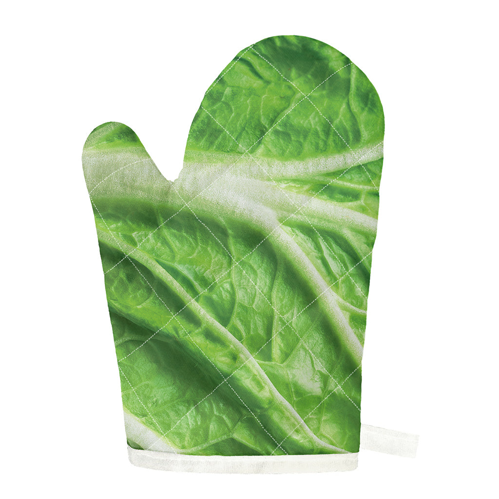 Green Cabbage Leaf Print Single Oven Mitt
