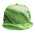 Green Cabbage Leaf Print Snapback Cap
