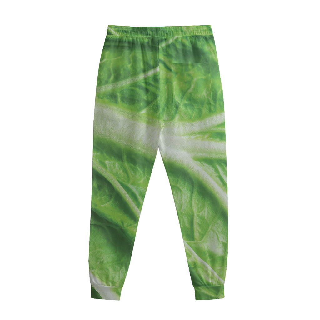 Green Cabbage Leaf Print Sweatpants
