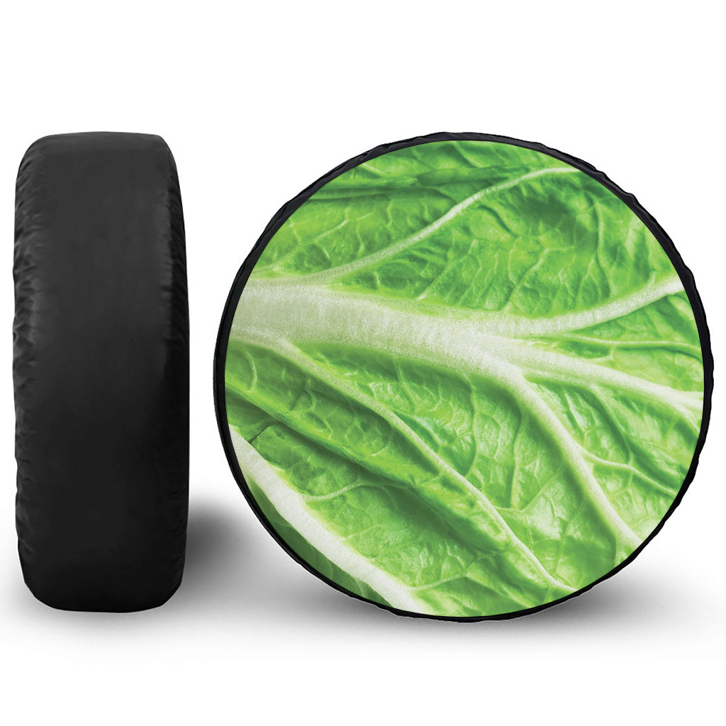 Green Cabbage Leaf Print Tire Cover
