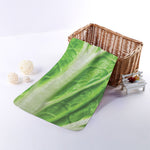 Green Cabbage Leaf Print Towel
