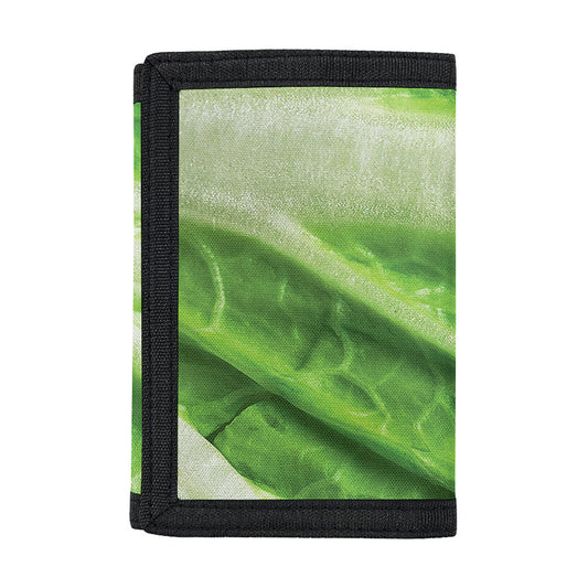 Green Cabbage Leaf Print Trifold Wallet