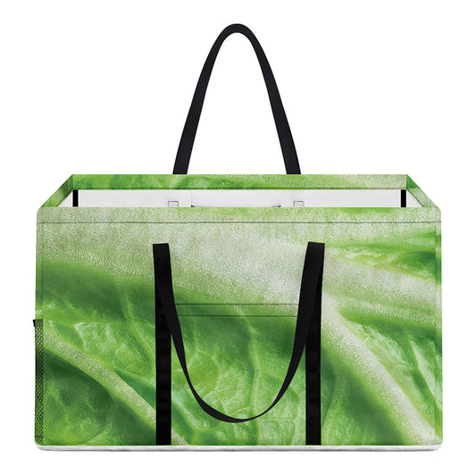 Green Cabbage Leaf Print Utility Tote Bag
