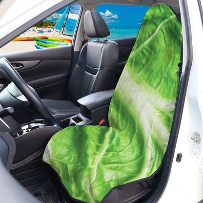 Green Cabbage Leaf Print Waterproof Car Seat Cover