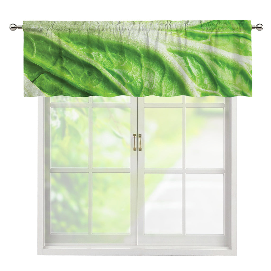 Green Cabbage Leaf Print Window Valance