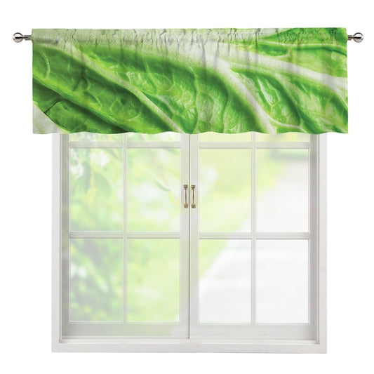 Green Cabbage Leaf Print Window Valance