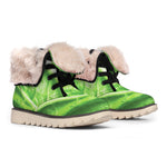 Green Cabbage Leaf Print Winter Boots