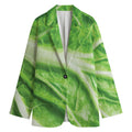 Green Cabbage Leaf Print Women's Blazer