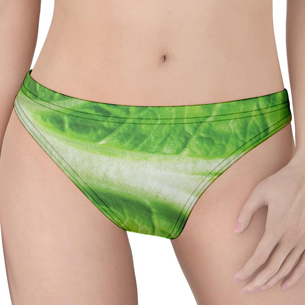 Green Cabbage Leaf Print Women's Thong