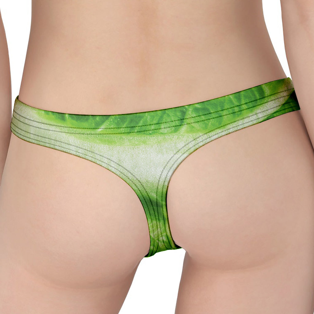 Green Cabbage Leaf Print Women's Thong