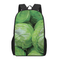 Green Cabbage Print 17 Inch Backpack